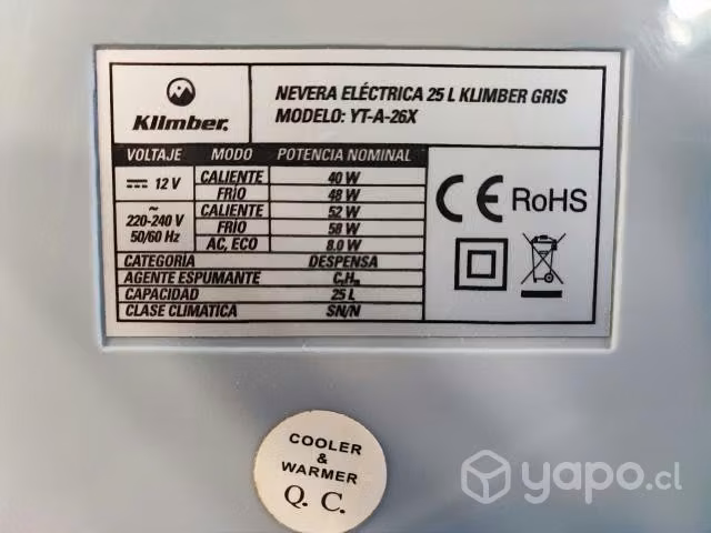 Cooler Eléctrico 25 litros 12V - 220V
