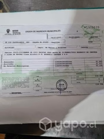 Patente expendio de cervezas