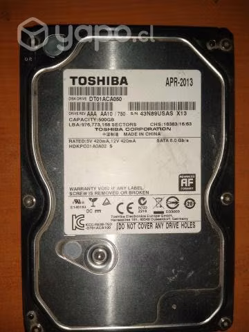 Disco duro Toshiba 500 gb