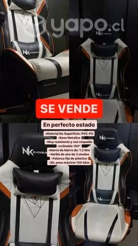 SILLA GAMER EDGE WHITE/ORANGE Nikgames