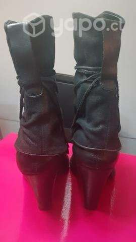 Botas botines cuero negro 37 - Imagen 3