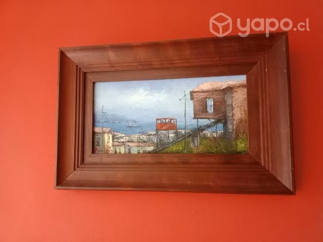 Dos Cuadros de Valparaíso en oleo