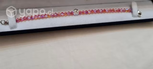 Pulsera de cristales Swarovsky rosa tornasol - Imagen 3