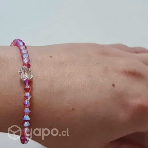 Pulsera de cristales Swarovsky rosa tornasol - Imagen 4