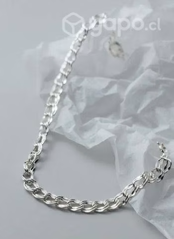 Pulsera plata de ley sterling 925 eslabón doble