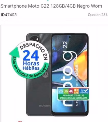 Motorola g22 nuevo sin uso