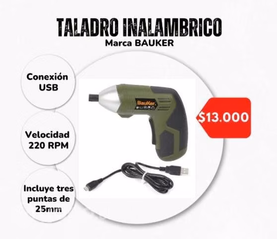 Atornillador inalámbrico Bauker