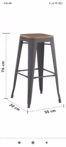Pack pisos Tolix altos nuevos, negro madera