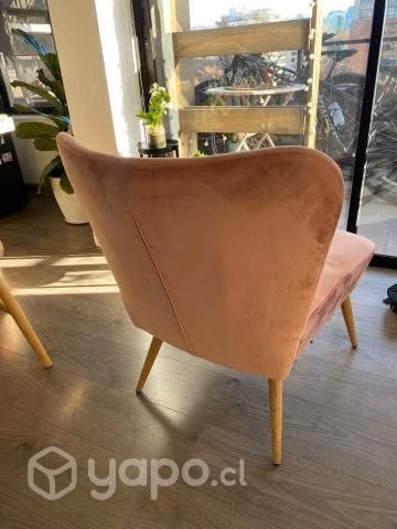 Sitial terciopelo rosado