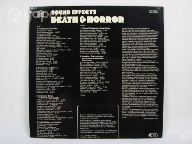 Vinilo Mike Harding Sound Effects - Death & Horror