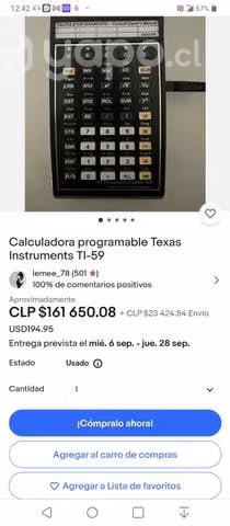 Calculadora Texas instruments. TI-59