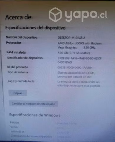PC escritorio athlong 3000g negociable