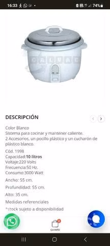 Arrocera 10 litros nueva