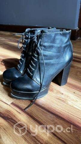 Botines negro mujer con tacón medio - Imagen 2