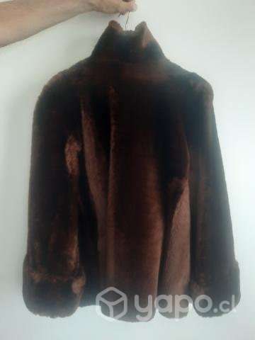 Abrigo de mouton color cafe - Imagen 2