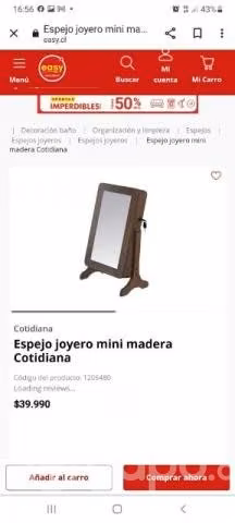 Joyero Madera Espejo Mini