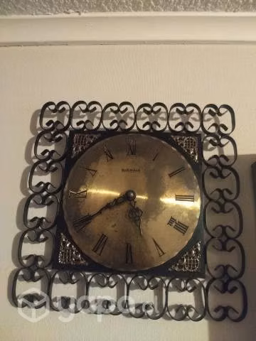 Reloj mural alemán fierro forjado y bronce