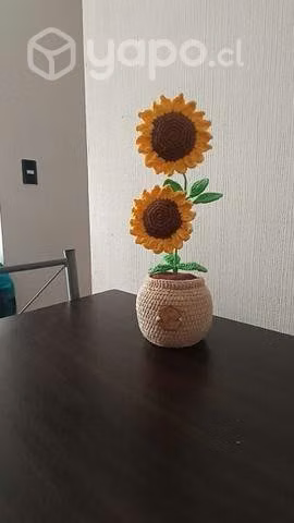 Maceta de girasoles