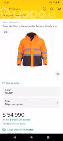 Chaqueta termica