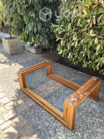 Mesa de centro de madera con cubierta de vidrio - Imagen 2