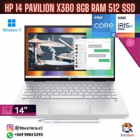 HP 14 PAVILION x360 CORE i5 / 8GB RAM / 512GB SSD