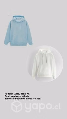 Hoddies Zara Blanco y Celeste
