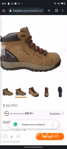 Zapato de seguridad 1 uso talla 41