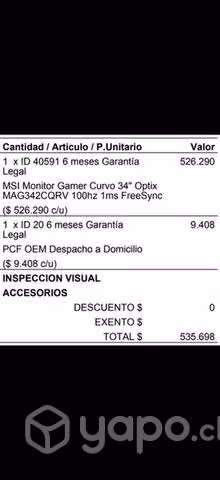 Monitor 34 MSI GAMER CURVO - Imagen 2