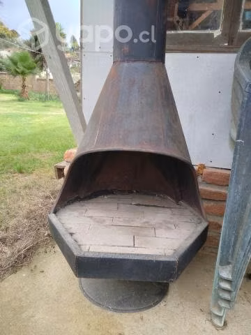 Chimenea de fierro con refractarios