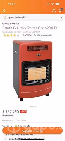 Estufa a gas Trotter