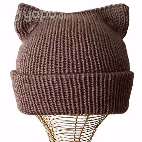 Gorros de gato en lana acrílica talla estándar