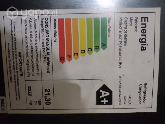 Refrigerador Midea 260 litros