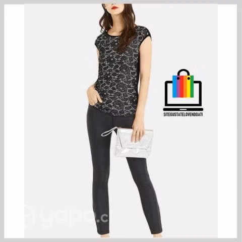 Polera Oasis Flores Gris Negro