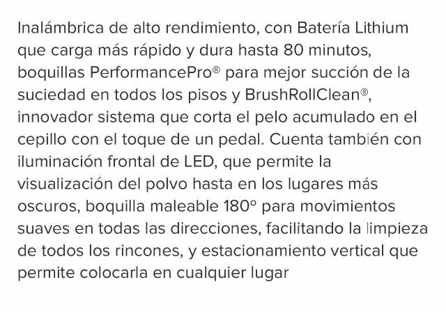 Aspiradora inalambrica Electrolux como nueva