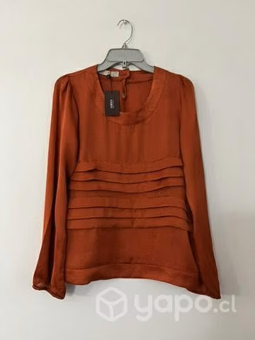 Blusa No Elástica Marca Mor Talla S Terracota