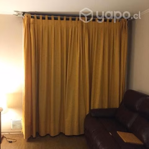 Cortinas con visillos para ventanal