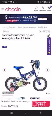 Bicicleta lahsen aro 12 avengers