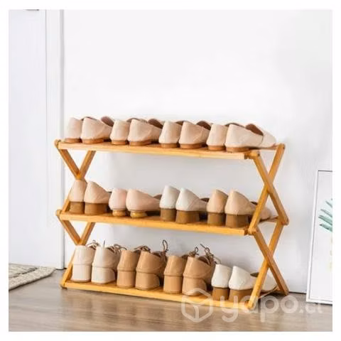 Zapatero Organizador De Madera 3 Niveles Café Clar