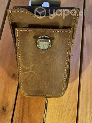 Estuché cuero natural color café