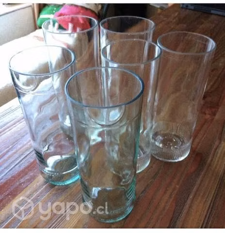 Vasos de vidrio reciclado