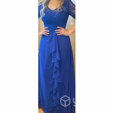 Vestido de seda azul