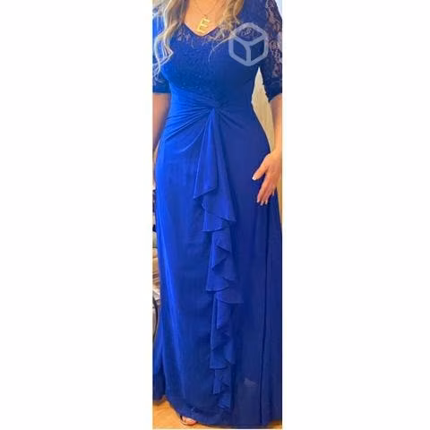 Vestido de seda azul - Imagen 2