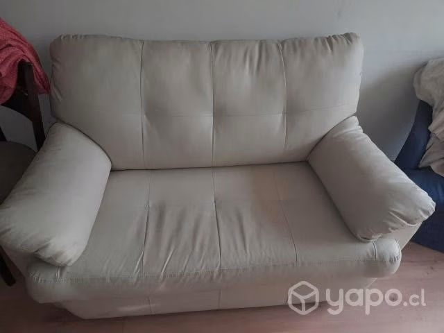 Sillón 2 cuerpos ecocuero blanco
