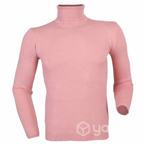 Sweater Rosa Hilo Fino Cuello Alto 805 Talla L