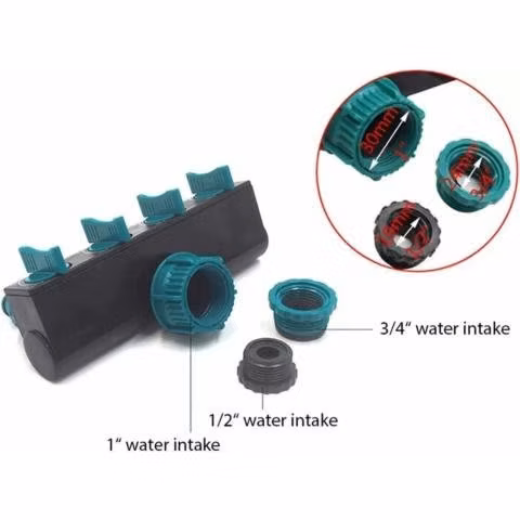Conector Adaptador Riego Jardín Divisor Manguera 4