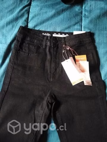 Jeans negro 36 tipo pantalón - Imagen 2