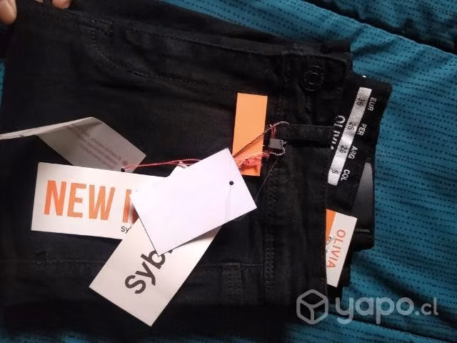 Jeans negro 36 tipo pantalón