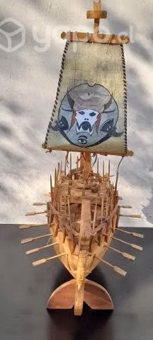 Maqueta drakkar o snekkar en madera