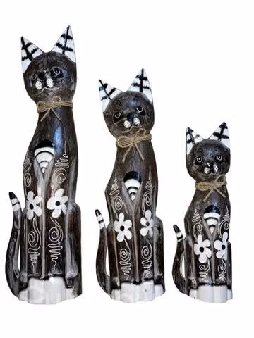 Set de gatos de madera