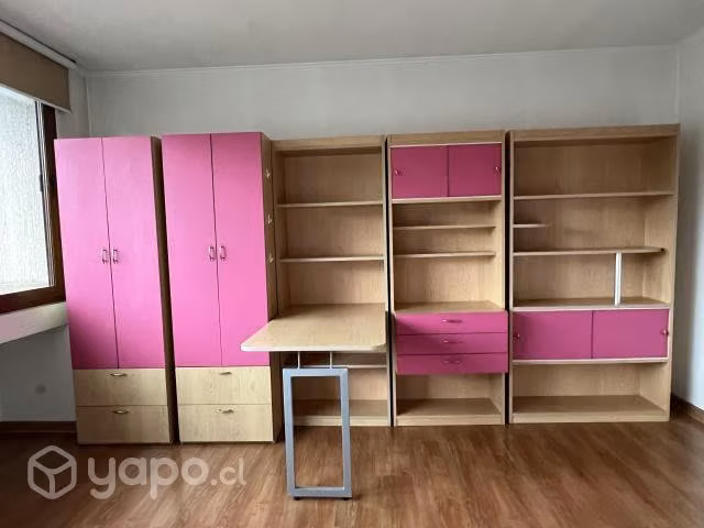 Mueble tipo ropero dormitorio niña formica